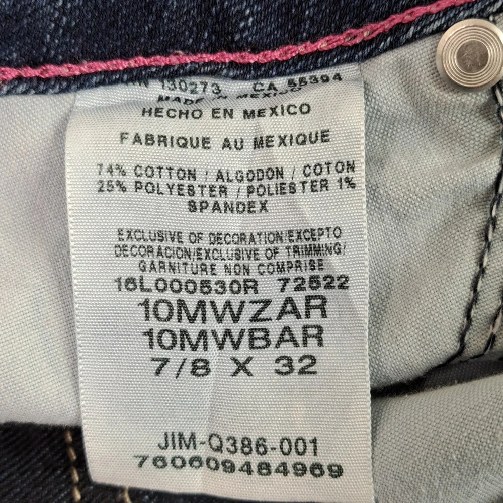Wrangler Bootcut Mid-Rise Blue Jeans Size 7/8 ×32 Style 10MWBAR - Picture 15 of 15